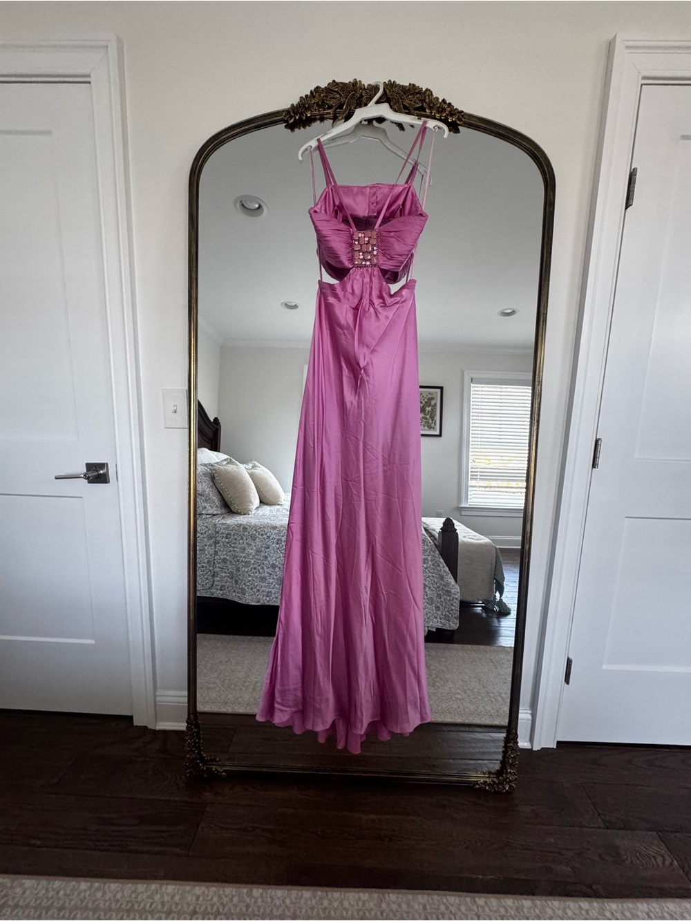 Prom Pink Silk Evening Dress- Floor Length Size 4